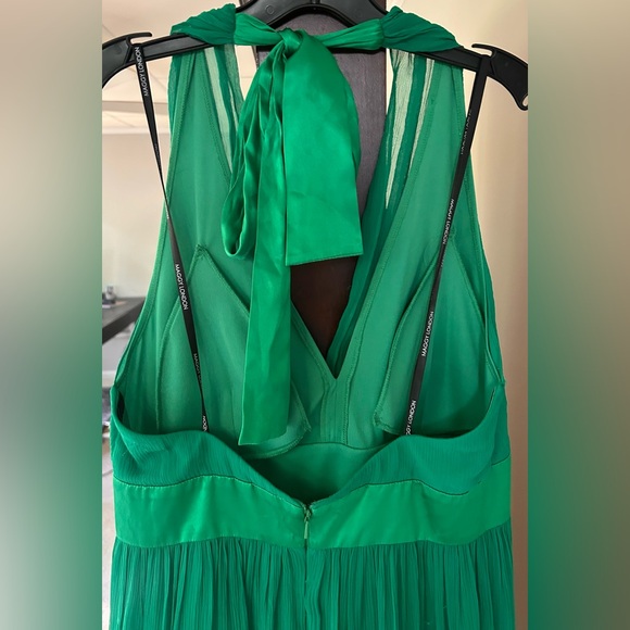 Y2K MAGGY LONDON Babydoll Silk Chiffon Satin Halter Dress Coquette Glam Size 10 - Picture 9 of 15